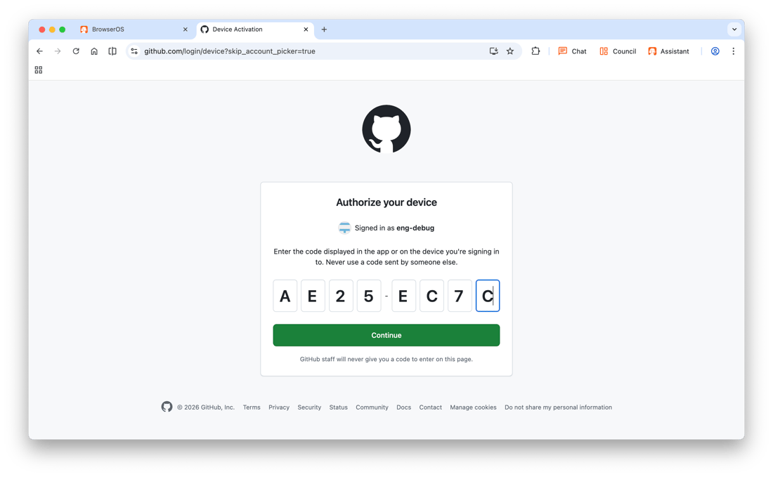 Authorize device